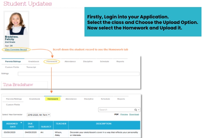 How to Upload Homework in Educate Parent Portal