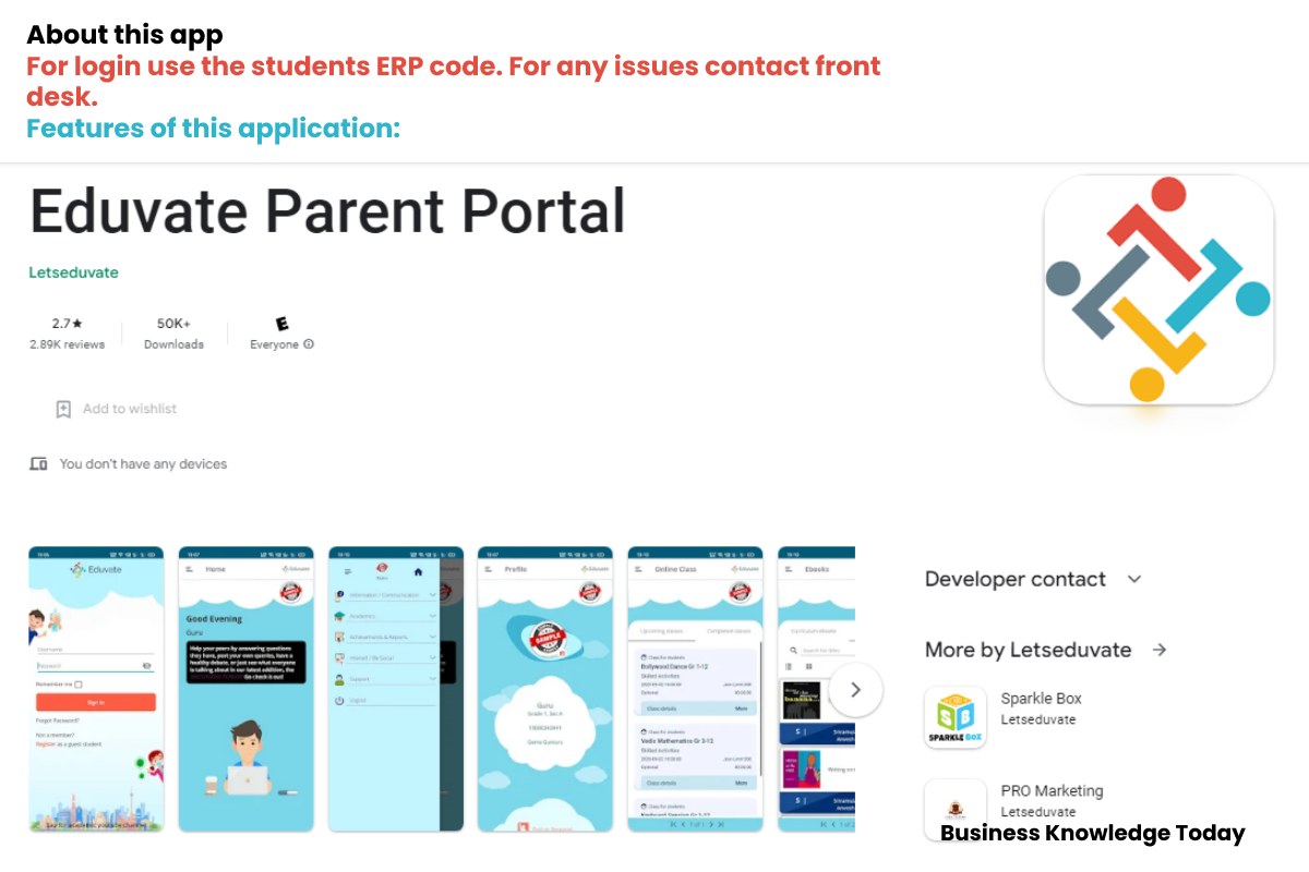 What is Eduvate Parent Portal_